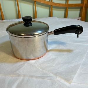 Vintage 3 Quart Revere Ware Copper Clad Bottom Sauce Pan with lid USA